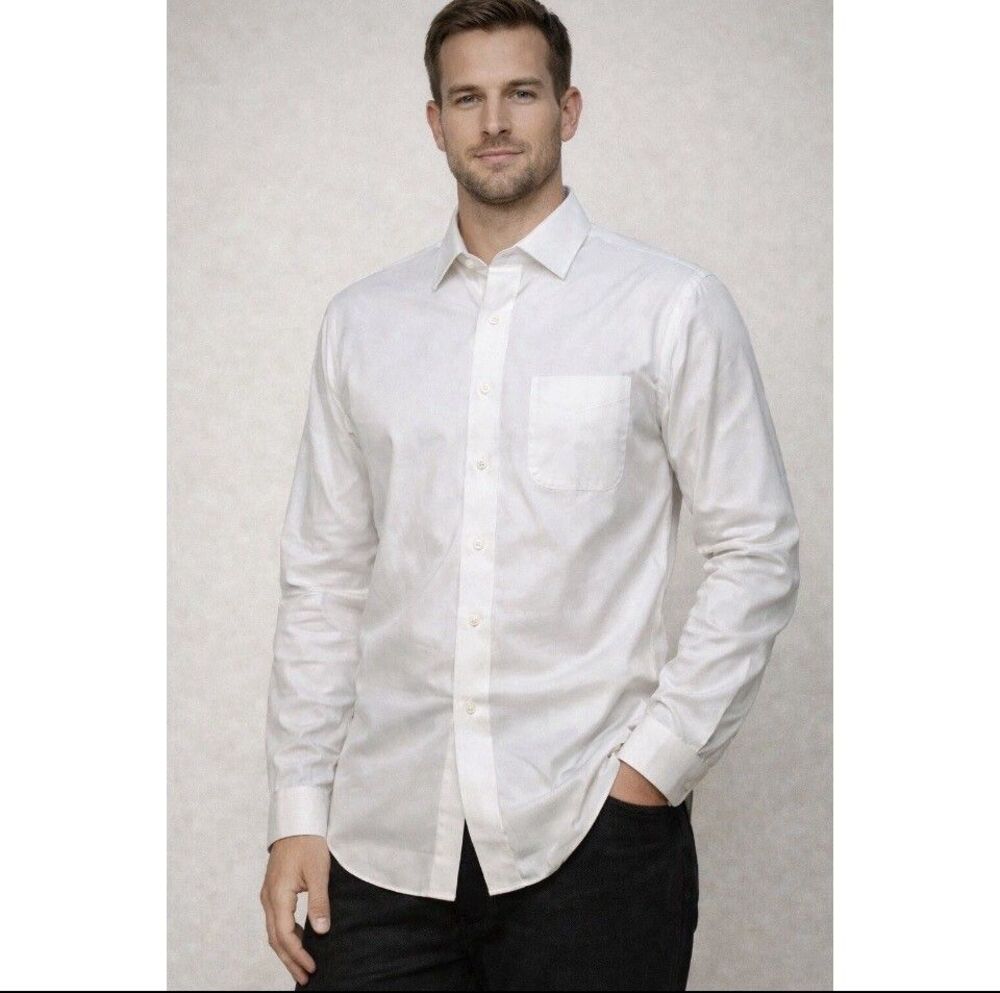 Brooks Brothers Milano White Supima Cotton Dress Shirt Men’s 16-32 Discontinued